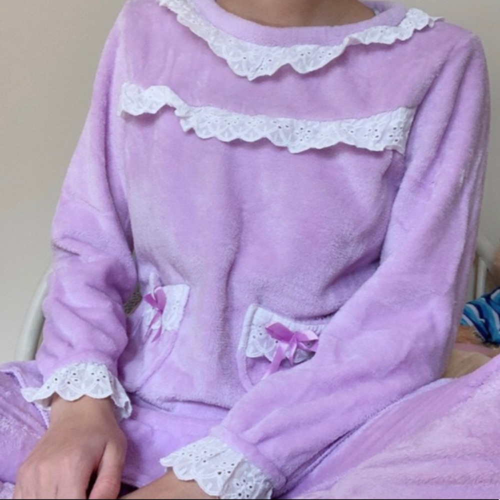 Lilac fleece pajama set